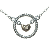 Серебряное ожерелье «Сердце»