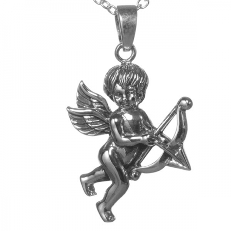 Серебряная подвеска Ангел, кулон из серебра в виде ангела купидона