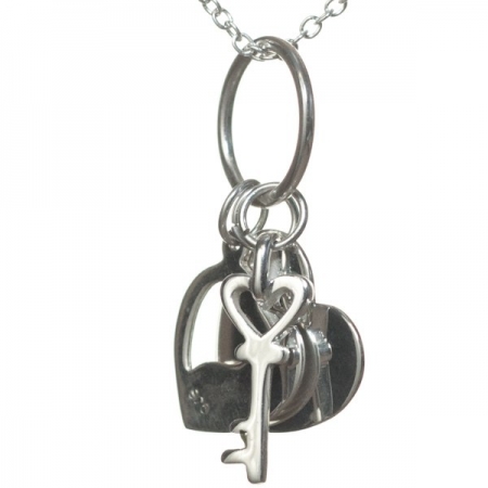 Серебряный кулон  (подвеска из серебра) Ключ от сердца