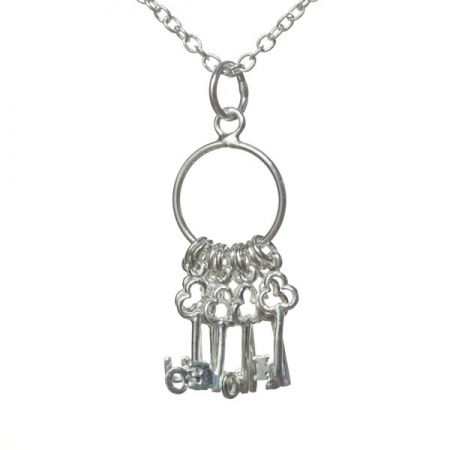 Серебряный кулон (серебряная подвеска) Ключи, связка ключей от дверей любви